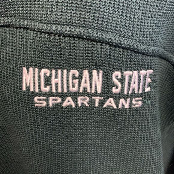 Campus Heritage Green Michigan State Spartans 1/4 Zip Textured Sweatshirt Sz XL - Picture 3 of 14